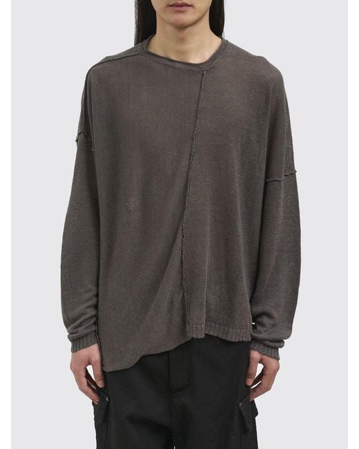 Isabel Benenato Gray Linen Pullover for men