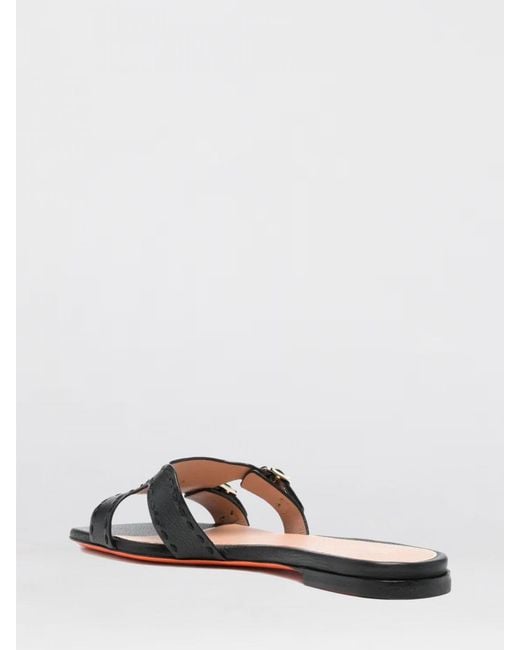 Santoni White Leather Slippers