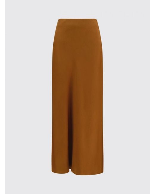 Brunello Cucinelli Brown Long Satin Skirt