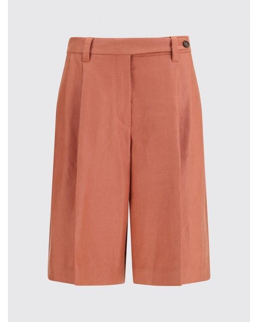 Brunello Cucinelli Red Linen Bermuda Shorts