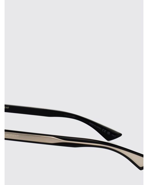 Saint Laurent Black Acetate Aviator Sunglasses With Rectangular Shape for men