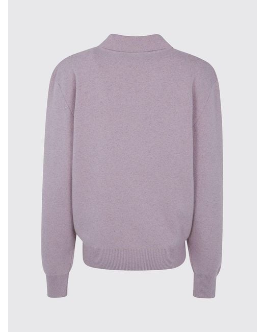 Rohe Purple Long-Sleeved Knit Polo