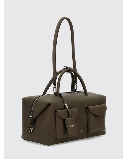 Max Mara Green Cargo Leather Holdall Bag