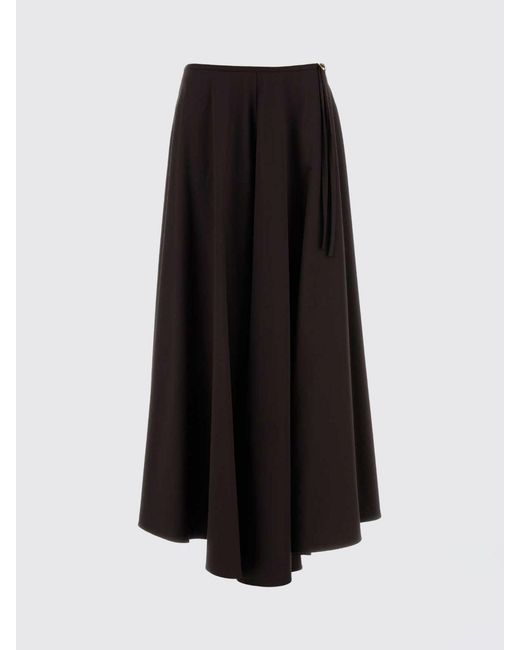 Agnona Black Cotton Wrap Skirt