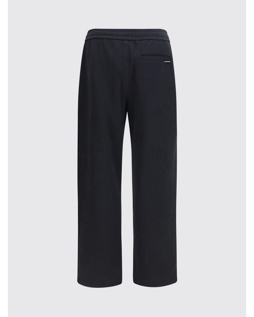 Moose Knuckles Blue Cotton Jogging Trousers With Drawstring And Contrast Logo for men