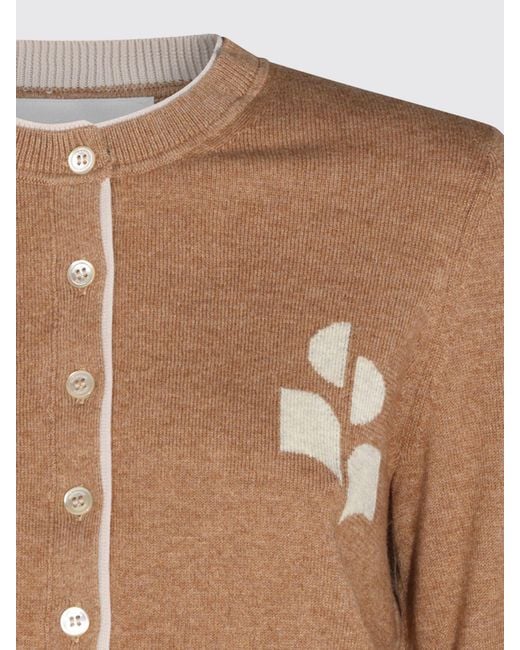 Isabel Marant Blue Slim Fit Jacquard Logo Wool And Cotton-Blend Cardigan