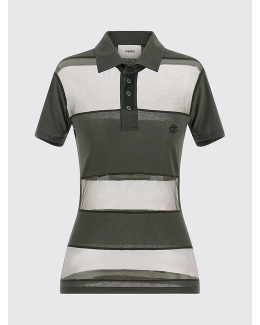 Coperni Green Cotton Blend Polo Shirt