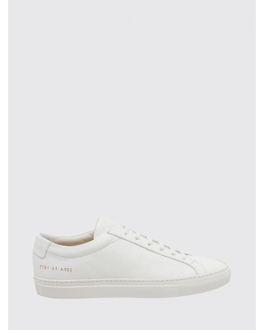 Common Projects White Achilles Premium Hammered Leather Sneakers for men