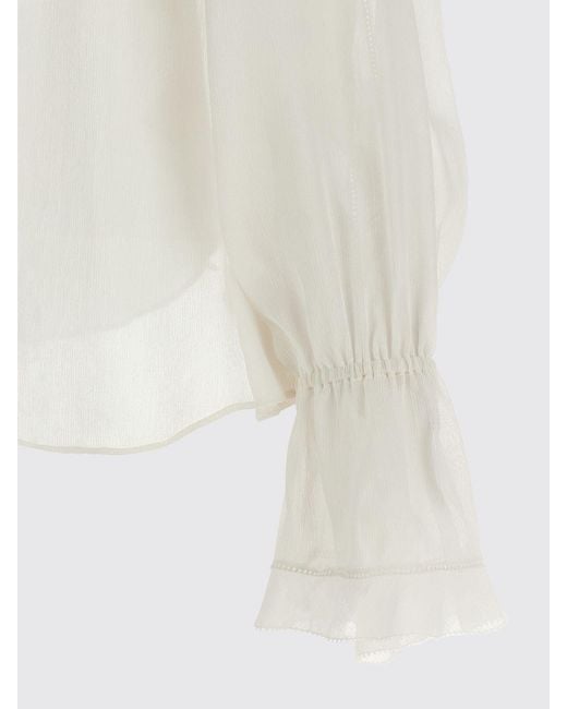 Alberta Ferretti White Silk Blouse