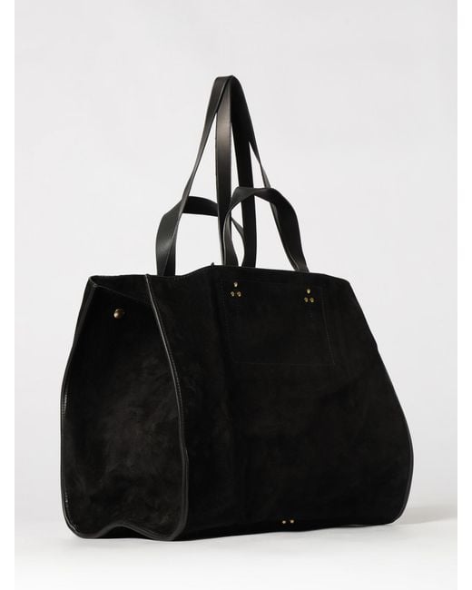 Jérôme Dreyfuss Black Leon Large Suede Calfskin Tote Bag With Pouch