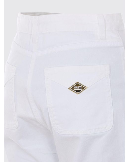 Elisabetta Franchi White Slim Fit Stretch Denim Jeans
