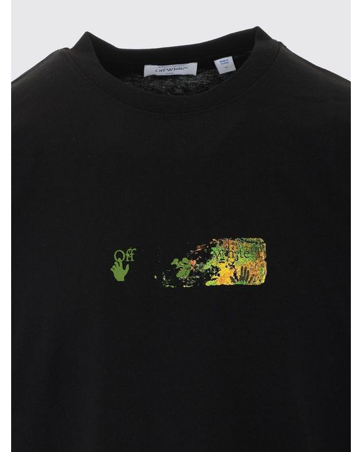 Off-White c/o Virgil Abloh Black Cotton Crewneck T-Shirt With Rear Arrow Logo Print for men