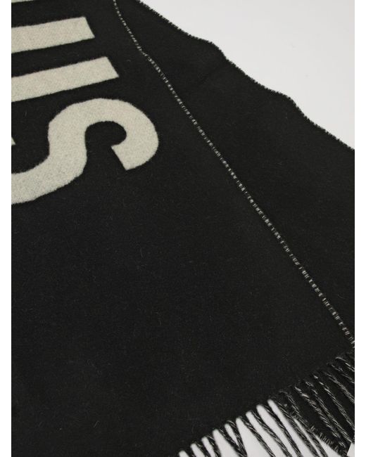 Jacquemus Black Wool Scarf With Jacquard Logo for men