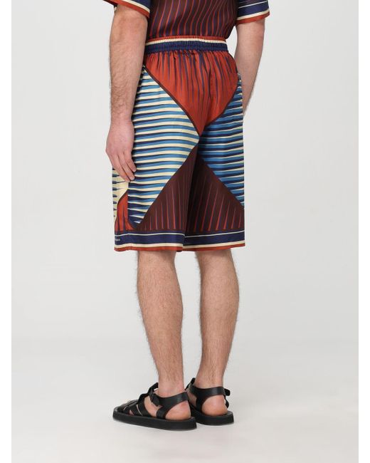 Pantaloncino in seta stampato di Dolce & Gabbana in Multicolor da Uomo