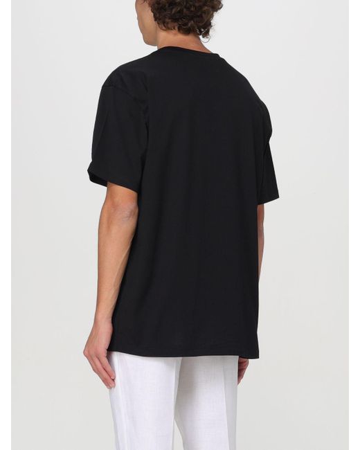 T-shirt in cotone di Roberto Collina in Black da Uomo
