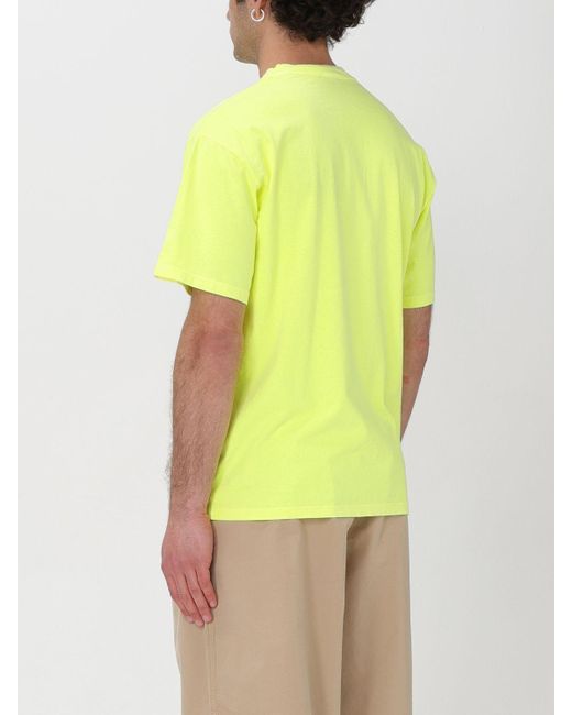 T-shirt in cotone di Aries in Yellow da Uomo