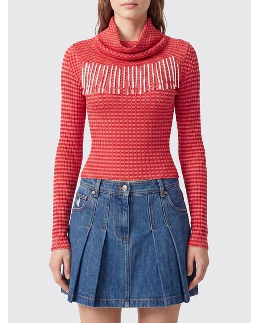 Jean Paul Gaultier Red Slim-Fit Long-Sleeved Turtleneck Top