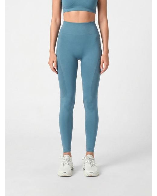 Philipp Plein Blue Technical Stretch Fabric Leggings