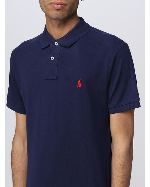 Polo Ralph Lauren Blue Classic Fit Polo Shirt With Short Sleeves for men