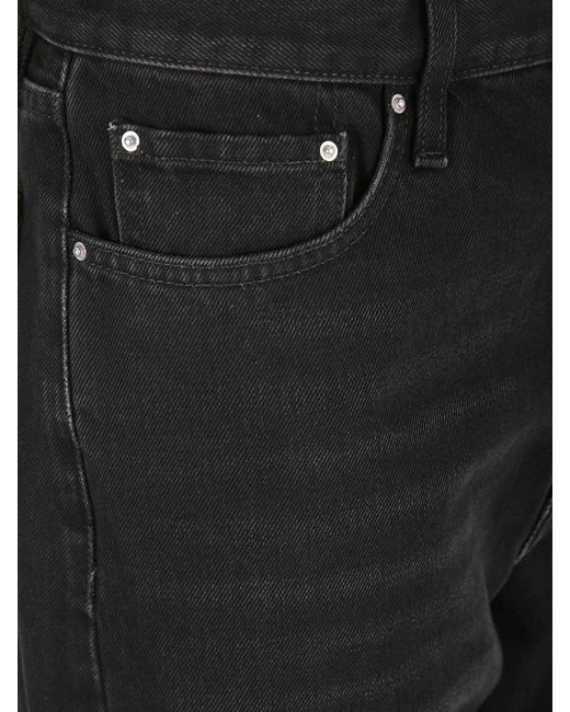 Totême  Black Twisted Seam Mid-Rise Straight-Leg Jeans