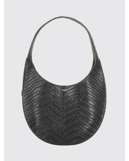 Coperni Gray Swipe Woven Leather Bag