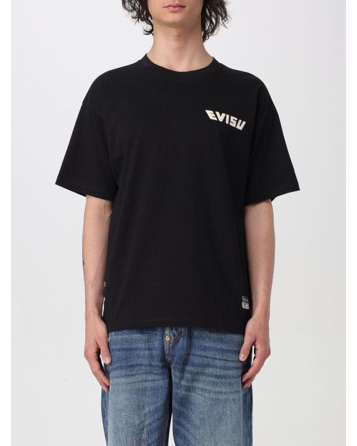 T-shirt in cotone di Evisu in Black da Uomo