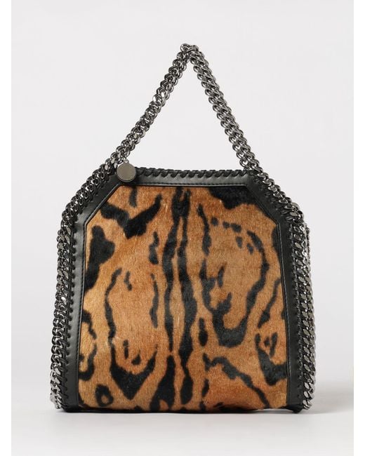 Stella McCartney Brown Falabella Zebra Print Calf Hair Mini Tote Bag