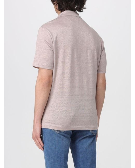 Eleventy Gray Linen Polo Shirt for men