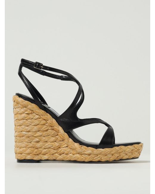 Sandalo Con Zeppa Ayla di Jimmy Choo in Metallic