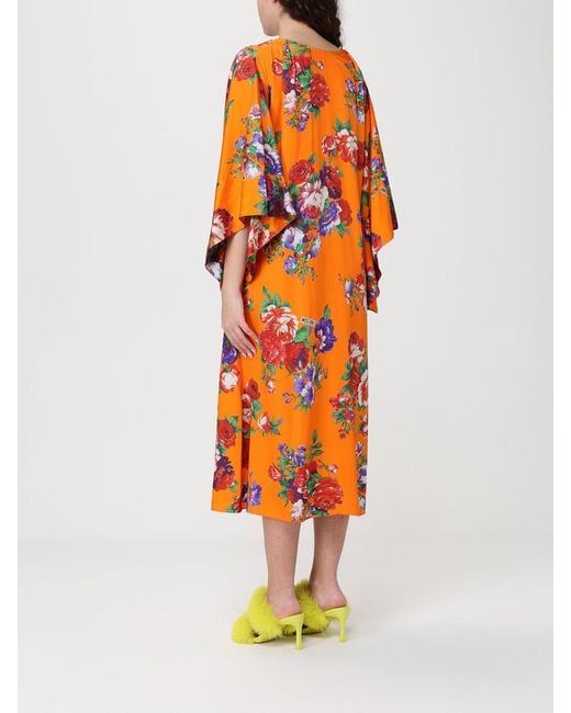 Moschino Couture Orange Printed Jersey Kaftan Dress