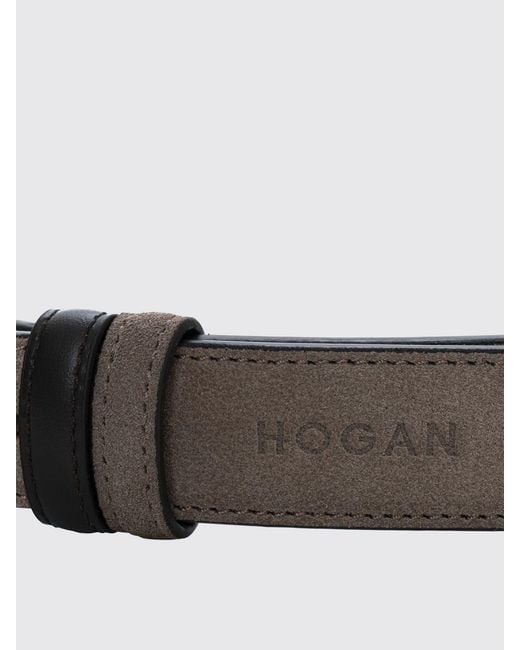 Hogan White Reversible Leather Belt for men
