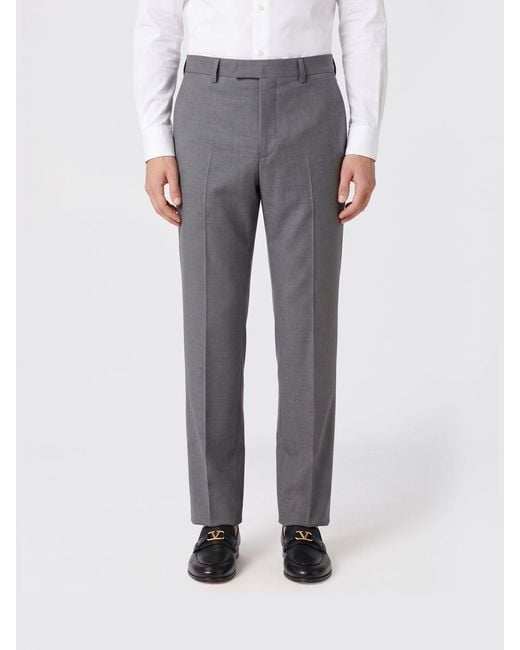 Valentino Garavani Gray Tailored Slim Fit Trousers for men