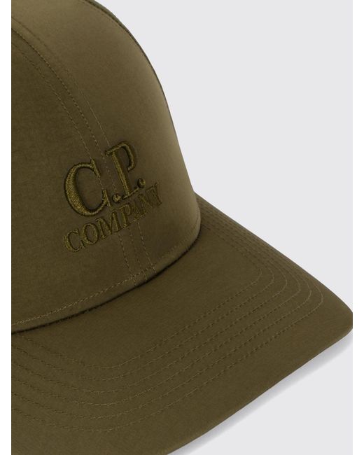 C P Company Green Nylon Hat With Back Lenses for men