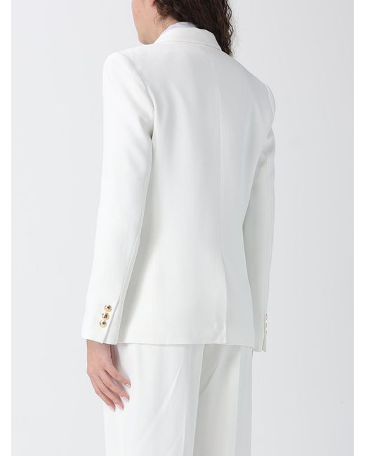 Elisabetta Franchi White Stretch Viscose Double Breasted Blazer