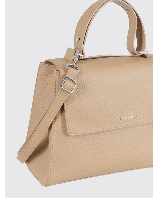 Orciani Natural Sveva Soft Medium Hammered Leather Bag