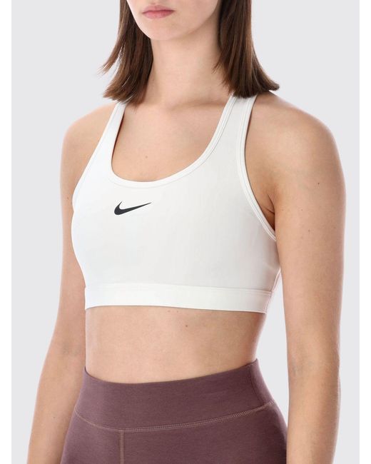 Nike Purple Swoosh Stretch Technical Fabric Cropped Top