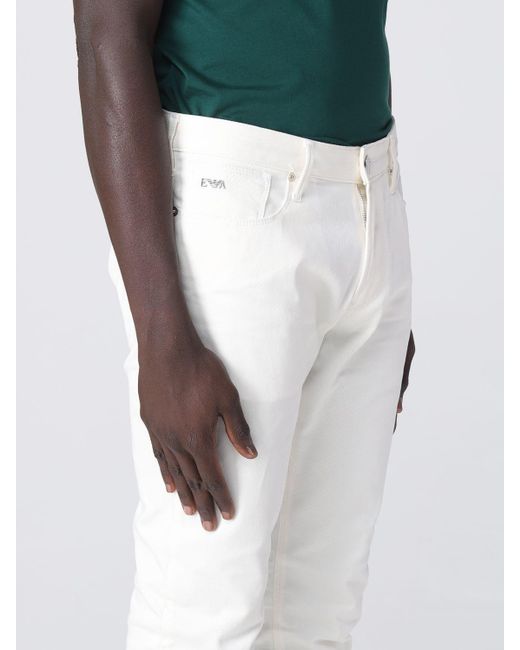 Emporio Armani Jeans In Stretch Denim in White for Men | Lyst