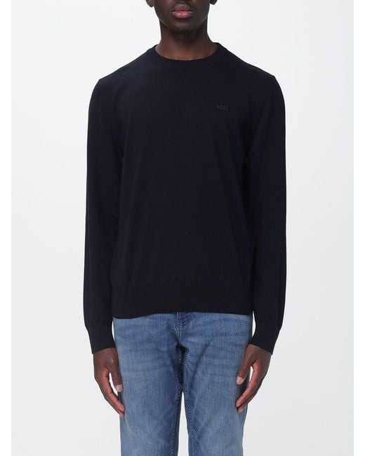 Boss Blue Basic Cotton Crew Neck Knit Top for men