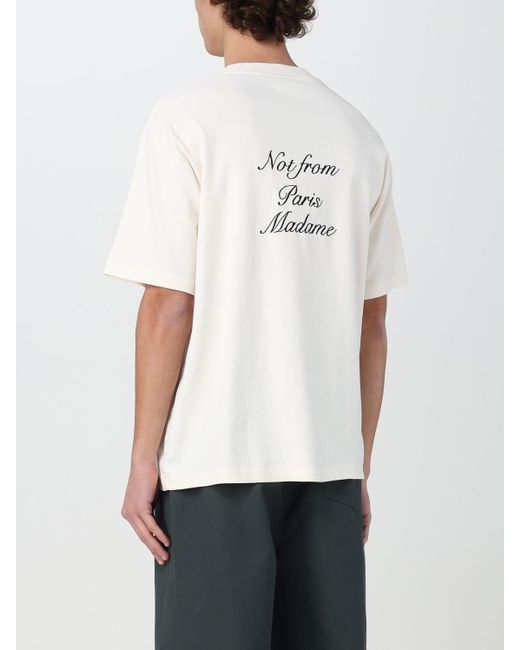 T-shirt Drole De Monsieur in jersey di Drole de Monsieur in White da Uomo