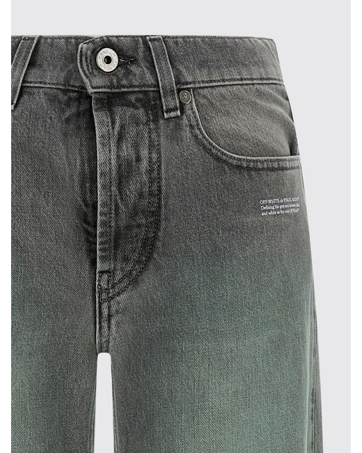 Off-White c/o Virgil Abloh Green Straight Cotton Denim Jeans