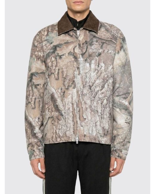 Represent Gray Cotton Jacket With Camouflage Print for men