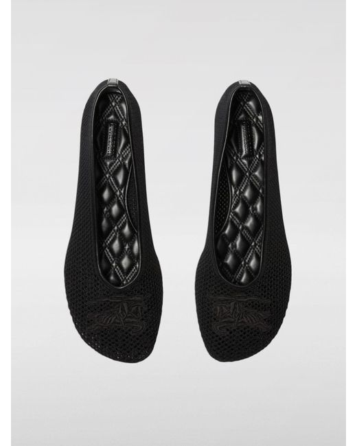 Burberry Black Mesh Ballerina Shoes