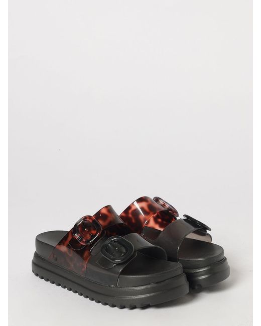 Melissa Black Cozy Slide Ad Tortoiseshell Pvc Platform Sandals