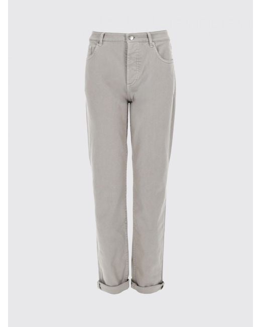 Brunello Cucinelli Gray Straight Stretch Denim Jeans for men