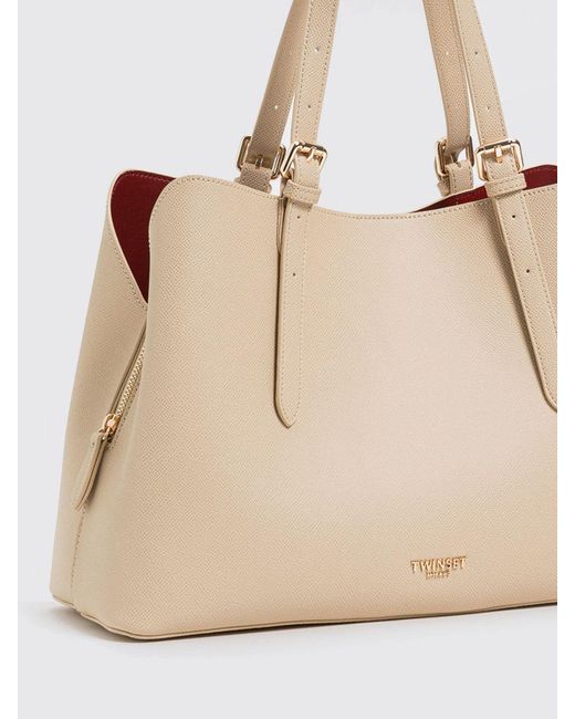 Twinset Natural Grained Synthetic Leather Bag