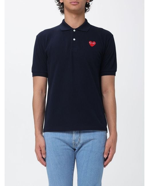 Comme des Garçons Blue Comme Des GarÇ Ons Cotton Polo Shirt With Logo for men