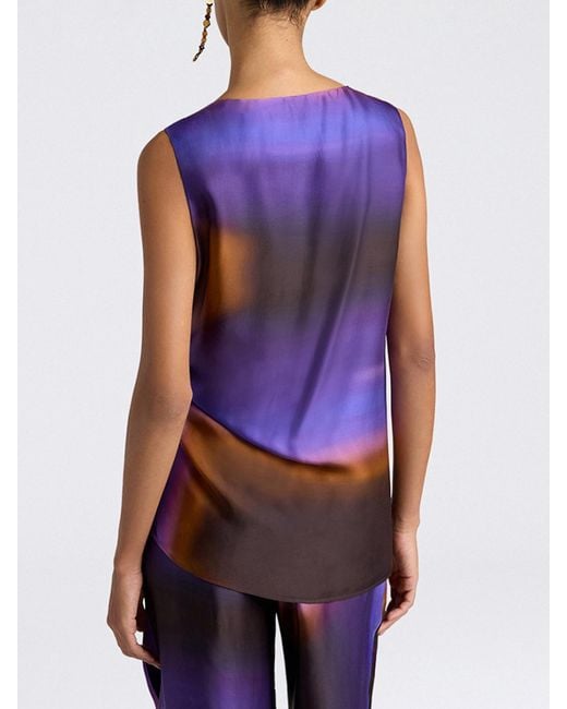 Momoní Purple Momon&Igrave Viscose Top With Abstract Pattern