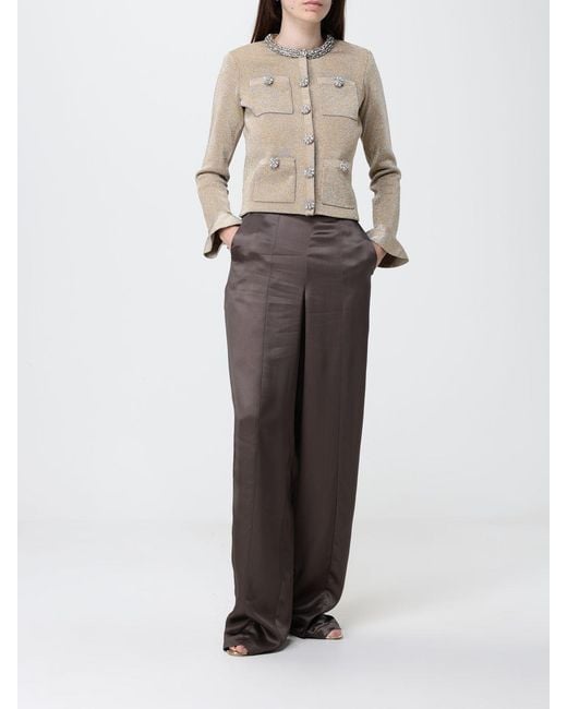 Self-Portrait Natural Lurex Cardigan With Crystals