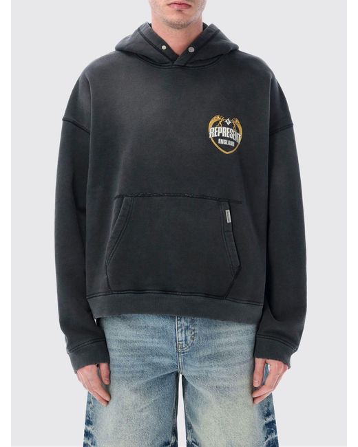 Represent Black Cotton Hoodie for men