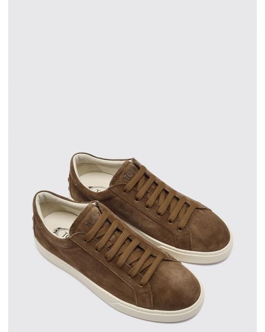 Tod's Brown Suede Sneakers for men